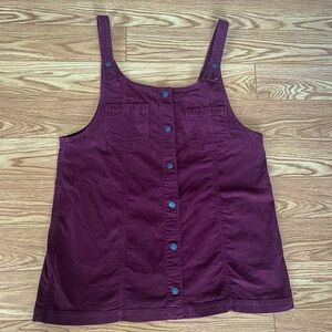 American Eagle Corduroy Pinafore Dress | Burgundy | XXL